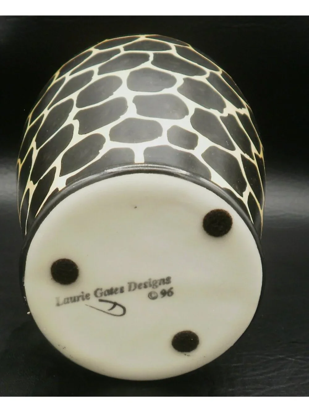 Laurie Gates Animal Print Vase 11 Inches Ceramic Vintage 1996